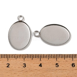 Оправы для подвесок из нержавеющей стали 304 в виде кабошонов&nbsp;STAS-NH0002-01B-P