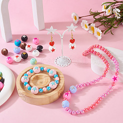 50 шт. 10-цветные круглые бусины со звездочками из пищевого экологически чистого силикона SIL-TA0001-47