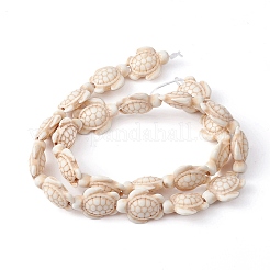 Окрашенные синтетические бирюзовые бусы нити G-YW0001-51