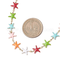 Цепочки-колье из нержавеющей стали Ocean 304 с разноцветной эмалью в виде морской звезды&nbsp;NJEW-JN05806