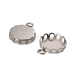 Оправы для подвесок из нержавеющей стали 304 в виде кабошонов STAS-NH0003-02P-03