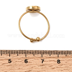 Matériaux pour bracelets joncs ouverts plats et ronds en acier inoxydable 304 avec plateau à sertir&nbsp;SA-CBABF3F-04G-07