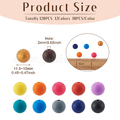 120шт 12 цвета силиконовые бусины&nbsp;SIL-TA0001-18
