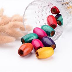 Овальные бусины из смешанного свинца из натурального дерева X-WOOD-S619-M-LF