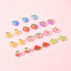 20 шт. 10 стиля вишня/груша/лимон/виноград/черника/персик/яблоко/арбуз/фрукты прозрачная эпоксидная смола декоден кабошоны RESI-FS0001-93