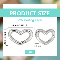 1 шт. кольца-пружинки из стерлингового серебра STER-BC0003-47P