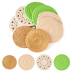 8 шт. 4-х стилистический коврик из ротанга и хлопка AJEW-MB0001-02