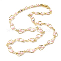 Латунная эмаль сглаз звено цепи ожерелья NJEW-G183-01G