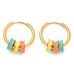 Серьги-кольца из нержавеющей стали 304 с ионным покрытием (IP) EJEW-A118-02G