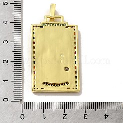 Anhänger aus Messing mit Mikropavé-Kubikzirkonia und Emaille&nbsp;KK-H458-03G-18