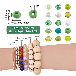 12000 шт. 15 стиля 12/0 непрозрачные стеклянные бусины SEED-PH0001-61