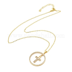 Латунные микропаве прозрачные кубические цирконии кольца подвески ожерелья NJEW-P322-A02-G