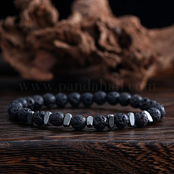 Браслеты из натуральных круглых бусин из лавы для мужчин&nbsp;LS-WJ7927