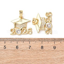 Латунные микропаве прозрачные подвески с фианитом&nbsp;KK-D223-01G