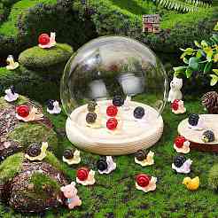 30 шт. 3-цветные смоляные мини-улитки для украшения витрины AJEW-CP0005-46