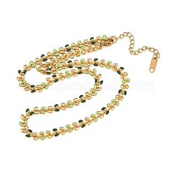 Женские цепочки из эмалированной стали 304 в виде листьев&nbsp;NJEW-Z111-01G