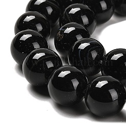 天然石黒瑪瑙ビーズ連売り  ラウンド  染め＆加熱  12mm  穴：1.5mm  約32~33個/連  14.96~15.35''（38~39センチメートル）&nbsp;G-NH0020-B01-02