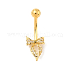Bauchnabelpiercings aus Messing mit klaren Zirkonia&nbsp;LS-AJEW-L099-01B-G