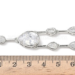 Colliers en Y en laiton pavé de zircones cubiques transparentes&nbsp;NJEW-G183-06P-01
