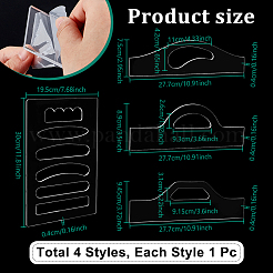 4 шт. 4 стиля прозрачных акриловых шаблонов фрезера TOOL-NB0002-27