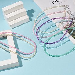 7шт 7 цвета карамельного цвета стеклянные ожерелья из бисера набор для женщин NJEW-JN04183