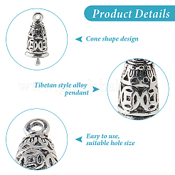 12 pièces pendentifs en alliage de style tibétain&nbsp;KK-HS0001-88