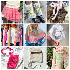 Сегментированная окрашенная пряжа для вязания&nbsp;DIY-TAC0033-03F