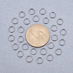 ステンレススティールスプリットリング  ダブルループ丸カン  ステンレス鋼色  7x0.6mm  内径約5.8mm  215個/ 20g&nbsp;STAS-PH0002A-05P