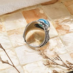 Регулируемые кольца из натурального полосчатого агата&nbsp;RJEW-I108-03AS-04