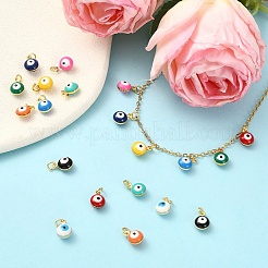 20 Stück 10 Farben Messing Emaille Charms&nbsp;KK-YW0004-69
