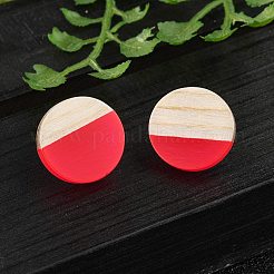 Серьги из смолы и дерева EJEW-N017-003A