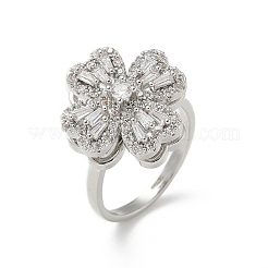 Вращающиеся открытые манжеты-кольца для женщин с клевером&nbsp;LS-RJEW-R007-02P