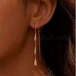 Pendientes colgantes de latón con microengaste de circonitas cúbicas transparentes para mujer&nbsp;WG6077F-01