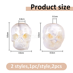 2 pieza de 2 estilos de cuentas de perlas naturales talladas&nbsp;PEAR-FH0001-04