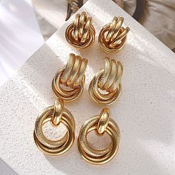 3 пара серег-гвоздиков из ретро-сплава&nbsp;FS-WG5E7DF-01