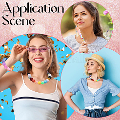 36шт 6 цвета матовые акриловые бусины MACR-SC0001-14