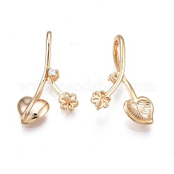 Латунные подвески из прозрачного кубического циркония со стразами и эмалью KK-N232-240