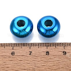 UVメッキ不透明アクリルヨーロピアンビーズ  大穴ビーズ  虹色の  ロンデル  ドジャーブルー  14x8mm  穴：4.8mm&nbsp;PACR-T017-19M-08