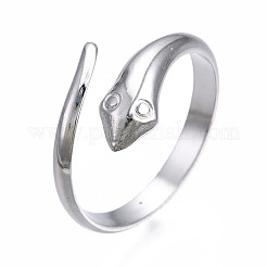 Кольцо-манжета из нержавеющей стали 304 с открытым плетением в виде змеи для женщин&nbsp;RJEW-T023-76P