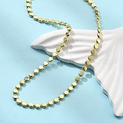 Латунные плоские шариковые цепочки ожерелья для женщин&nbsp;LS-NJEW-U035-01G