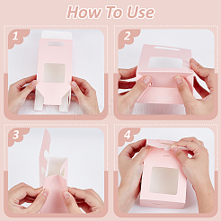 Бумажные коробки для хранения подарков с видимым окном CON-WH0110-003A-02