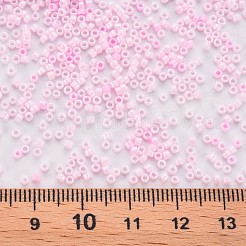 ガラスシリンダービーズ  シードビーズ  不透明色の光沢  丸い穴  パールピンク  1.5~2x1~2mm  穴：0.8mm  約8000個/袋  約1ポンド/バッグ&nbsp;SEED-S047-L-006