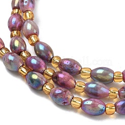 Perles de cristal de géode druzy naturelles électroplaquées&nbsp;G-G459-03B-08