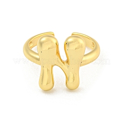 Anelli per polsini aperti con lettera in ottone da donna&nbsp;RJEW-G313-01N-G