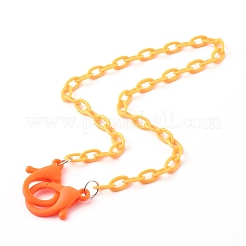 3 pièces 3 couleurs colliers de chaîne de câble en plastique abs personnalisés&nbsp;NJEW-JN03484-05