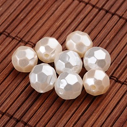 Perline sfaccettate rotonde imitazione di perle in acrilico, colore misto, 9.5mm, Foro: 1 mm, circa 920pcs/500g