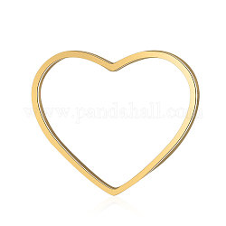 201 Stainless Steel Linking Rings, Heart, Golden, 14x17.5x1mm, Hole: 16x11mm
