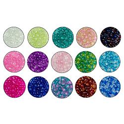 Granos de cristal craqueados pintados con aerosol, redondo, color mezclado, 8mm, agujero: 1.3~1.6 mm, 450 PC / sistema