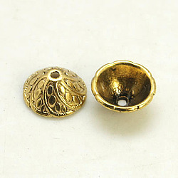 Tibetische Perlen Kappen & Kegel Perlen, Kegel, Cadmiumfrei und Nickel frei und Bleifrei, Antik Golden, 11x5 mm, Bohrung: 1 mm