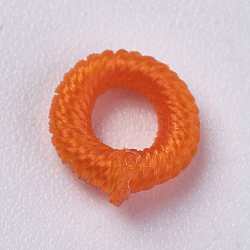 Perle di filo di poliestere, anello, arancione scuro, 6~6.5x1.5mm, Foro: 3 mm